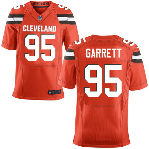 Nike Browns #95 Myles Garrett Orange Alternate Men's Stitched NFL New Elite Jersey - Click Image to Close